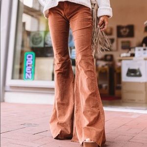 Free People High Waisted Corduroy Flare Pants